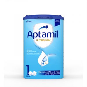 Confezione di Aptamil 1, latte formulato per lattanti dalla nascita