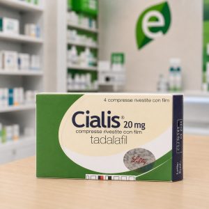 Confezione italiana di Cialis 20 mg compresse rivestite con film (tadalafil) da 4 compresse Eli Lilly, prenotabile online con ritiro su ricetta in farmacia