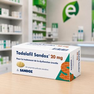 Confezione italiana di Tadalafil Sandoz 20 mg compresse rivestite con film, il Cialis generico, prenotabile online con ritiro su ricetta in farmacia