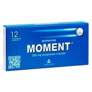 Confezione di Moment 200 mg, 12 compresse rivestite, ibuprofene, Angelini